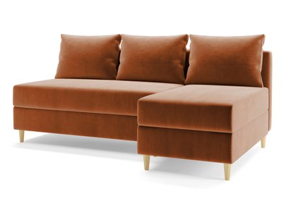 Corner sofa with sleeping function Suspla L-shaped with container universal Kronos 40 velour