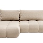 Ombo Storm 06 Canapé d'angle en L avec fonction couchage avec conteneur en tissu tressé facile à nettoyer, côté gauche