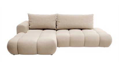 Ombo Storm 06 L-shaped corner sofa with sleeping function with a container in easy-to-clean braided fabric, left-hand side