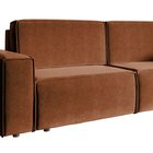 Copertino three-seater sofa bed, copper, hydrophobic velvet