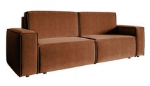 Copertino three-seater sofa bed, copper, hydrophobic velvet