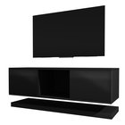 Wizzardin TV Cabinet (Matte Black / Glossy Black, LED)