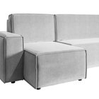 Copertino U-shaped corner sofa with sleeping function with storage, universal, light gray, hydrophobic velvet