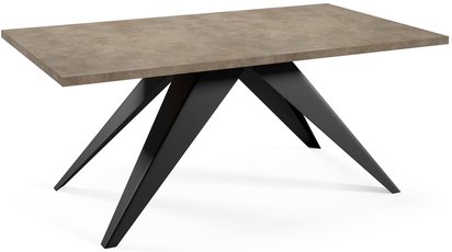 Scalize extendable table 140/200 cm dark grey concrete with black steel frame