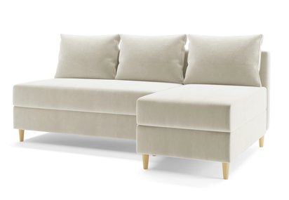 Corner sofa with sleeping function Suspla L-shaped with container universal Paros 01 velour