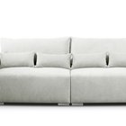 Dekira Aragon 01 three-seater sofa with storage in hydrophobic fabric, braided legs, silver