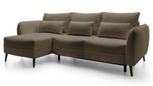 Eliano L-shaped corner sofa with sleeping function with Catch Me 03 boucle container, left-hand