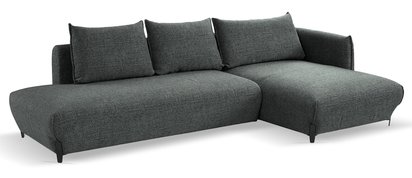 Corner sofa with sleeping function Laresna L-shaped with container Coco 98 braid right-hand side