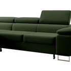 Ganta L-shaped corner sofa with sleeping function with Castel 39 container, easy-to-clean velvet, left-hand side