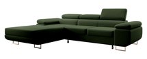 Ganta L-shaped corner sofa with sleeping function with Castel 39 container, easy-to-clean velvet, left-hand side