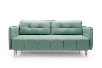 Portosello three-seater sofa bed with pocket spring and storage (Fabric: Castel 34, Legs: Gold)