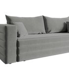 Three-seater sofa Lilla Amon 09 with a container in hydrophobic velor fabric, black legs