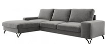 Corner sofa with sleeping function Bewello L-shaped with storage Matt Velvet 85 velour easy-cleaning hydrophobic left-sided