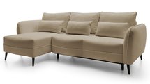 Eliano L-shaped corner sofa with sleeping function with Catch Me 02 boucle container, left-hand