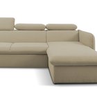 Corner sofa with sleeping function Paladia Castel 15 in hydrophobic velvet fabric, right-hand side