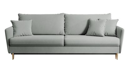 Volio three-seater sofa, hydrophobic velvet, gold legs