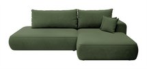 Foggi Magic Velvet 2243 L-shaped corner sofa with sleeping function with a container in hydrophobic velor fabric, right-hand side