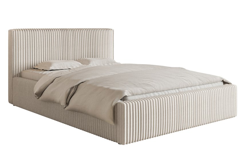 Upholstered bed 160x200 cm Tilio with storage, metal frame Tilia 01 thick corduroy