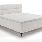 Continental bed 160x200 cm Rektango with container and topper, cream velvet