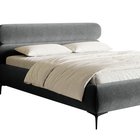 Upholstered bed 180x200 cm Roule with storage, metal frame Amon 11, hydrophobic velvet, black legs