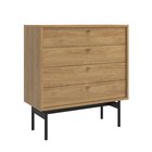 Olar Chest of Drawers with Four Drawers 85 cm Natural Hickory