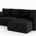 Haldi L-shaped corner sofa with sleeping function with Melody 15 boucle universal container