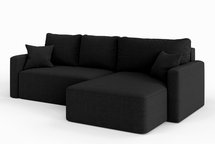 Haldi L-shaped corner sofa with sleeping function with Melody 15 boucle universal container