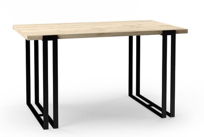 Extendable Acacia Table 120x80 cm Craft Oak Gold/Black