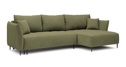 Minulo corner sofa bed L-shaped with storage (Fabric: Salvador 08, Side: Right)