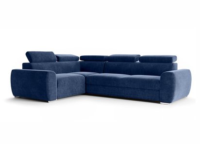 Corner sofa bed Danles L-shaped with five adjustable headrests and a left-hand container (Fabric: Element 13)