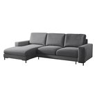 Corner sofa with sleeping function Mokpeo Velutto 18 black legs (Left)