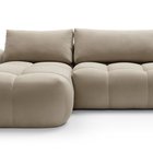 Canapé d'angle en L Ombo avec fonction couchage avec conteneur Salvador 02, velours hydrophobe, côté gauche