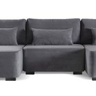 Moduliano U-shaped corner sofa with sleeping function with storage, universal, grey corduroy