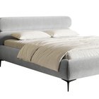 Upholstered bed 160x200 cm Roule with storage, metal frame Amon 09, hydrophobic velvet, black legs