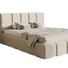 Upholstered bed 140x200 cm Cloudy with storage, light beige Toronto 01