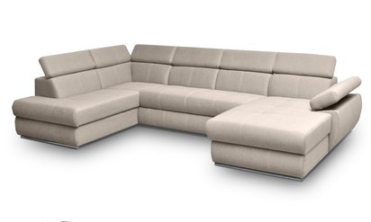 Ararip corner sofa bed 341 cm U-shaped with adjustable headrests (Fabric: Element 17, Side: Left)