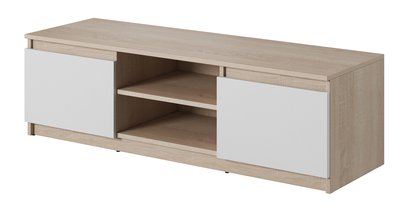 Permys TV cabinet 120 cm (Colour variant: Light Sonoma Oak / Matt White, Colour: Non)