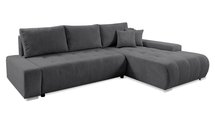 Corner sofa with sleeping function Magliano L-shaped with storage dark gray corduroy right-hand side