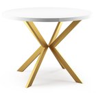 Seolas round table extendable 120 cm White/Gold