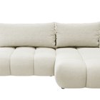 Canapé d'angle en L Ombo Storm 02 avec fonction couchage avec conteneur en tissu tressé facile à nettoyer, côté droit