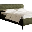 Upholstered bed 140x200 cm Roule with storage, metal frame, Perfect Harmony 39 chenille, black legs