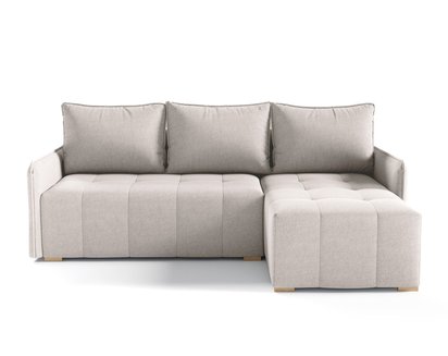 Corner sofa with sleeping function Grenada L-shaped with container Neve 03 braid right-hand side