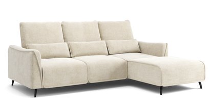 Rumbia L-shaped corner sofa Storm 02 black legs right-hand side