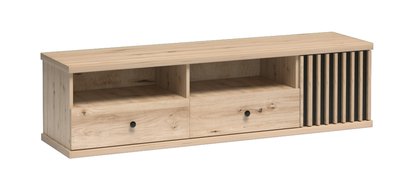 Lamelia TV cabinet with two drawers and Artisan-colored slats