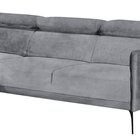 Ryenne grey corner sofa in hydrophobic fabric on black legs (Fabric: Monolith 84, Side: Left)