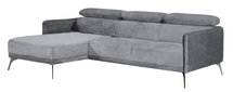 Ryenne grey corner sofa in hydrophobic fabric on black legs (Fabric: Monolith 84, Side: Left)