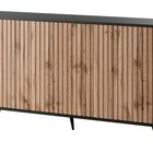 Bello chest of drawers with slatted fronts, 154 cm, black/wotan oak