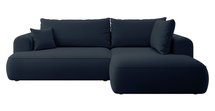 Ovo II L-shaped corner sofa with sleeping function Castel 79 with side and container, easy-to-clean velvet, right-hand