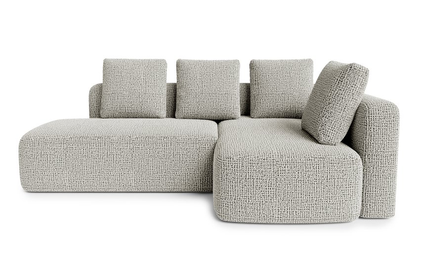 Corner sofa with sleeping function Halme Coco 80 L-shaped with side and container hydrophobic braid right-hand side