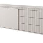 Falsetto two-door chest of drawers with milled front, 187 cm, Beige